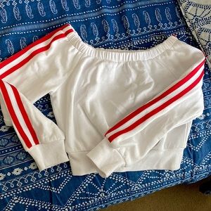 Garage - Red Stripe Cropped Sweatshirt